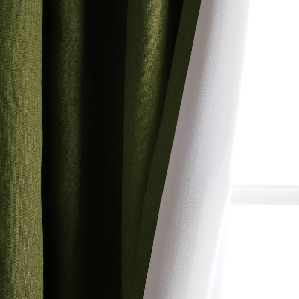 🌲 European Linen Room Darkening Curtain - Hunter Green - Picture 3 of 7